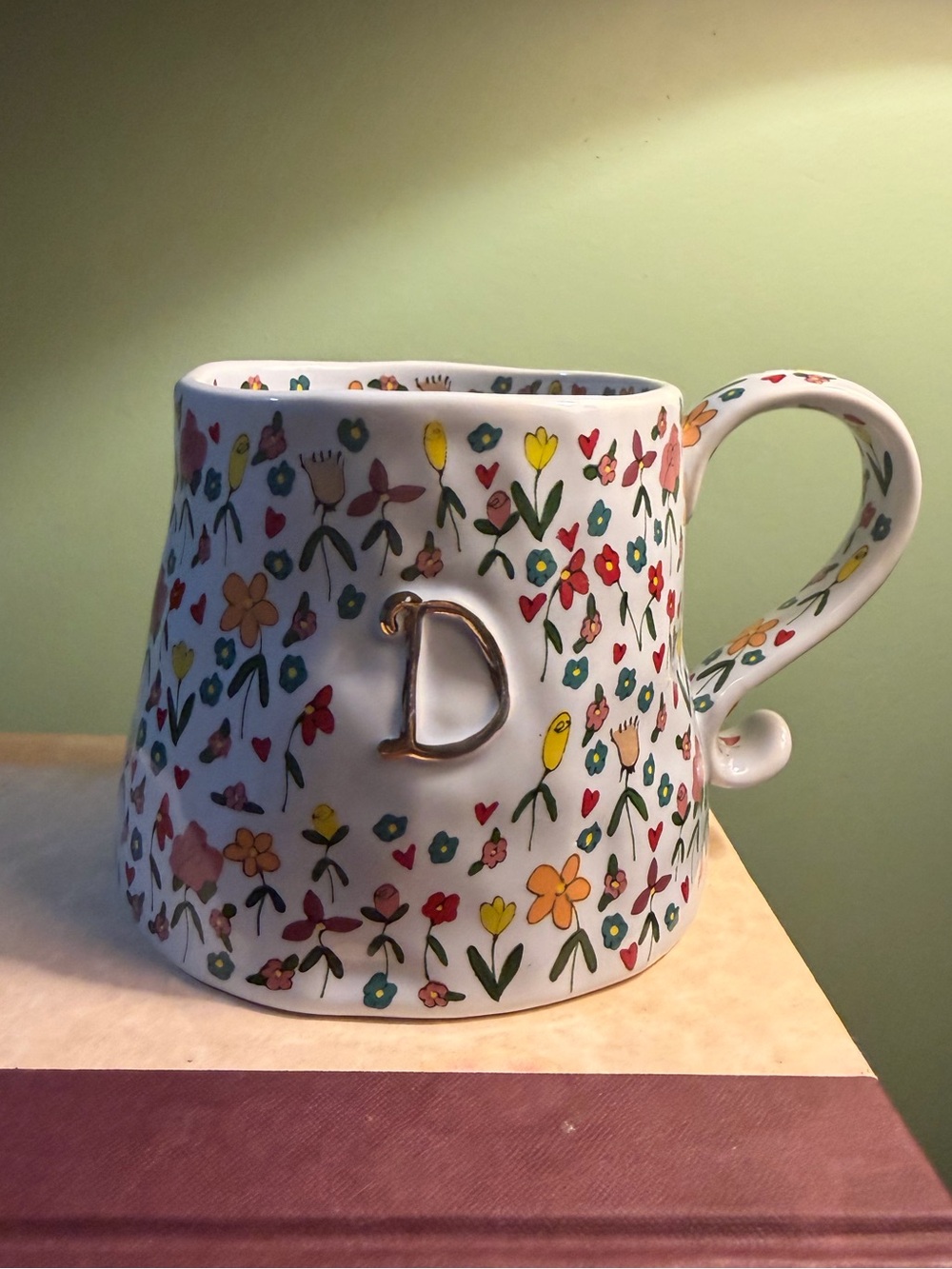 Letter D Mug by the Mud Fairy, Anthropologie